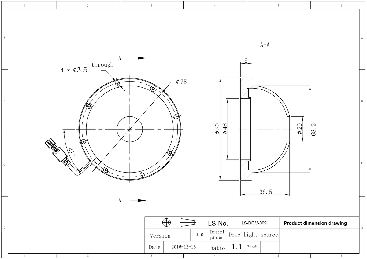 LS-DOM-0091 dimensions (mm)