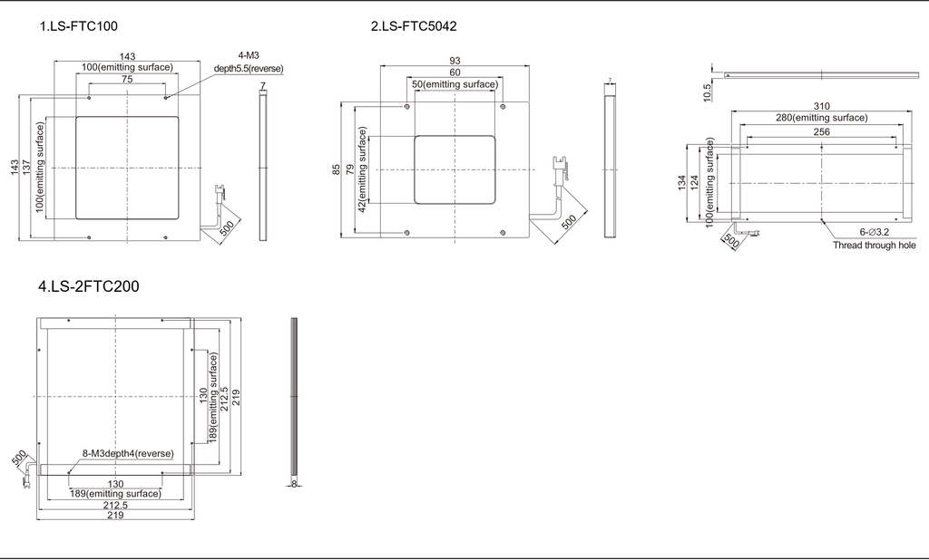 LS-FTC5042 dimensions (mm)