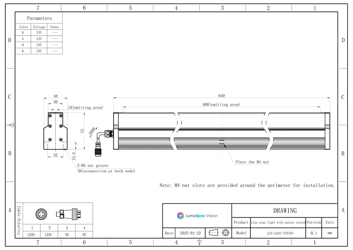 LS-LSC-0500 dimensions (mm)