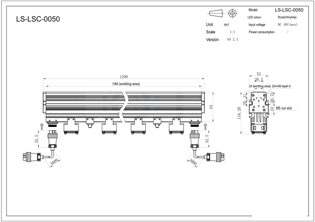 LS-LSC-0050 dimensions (mm)