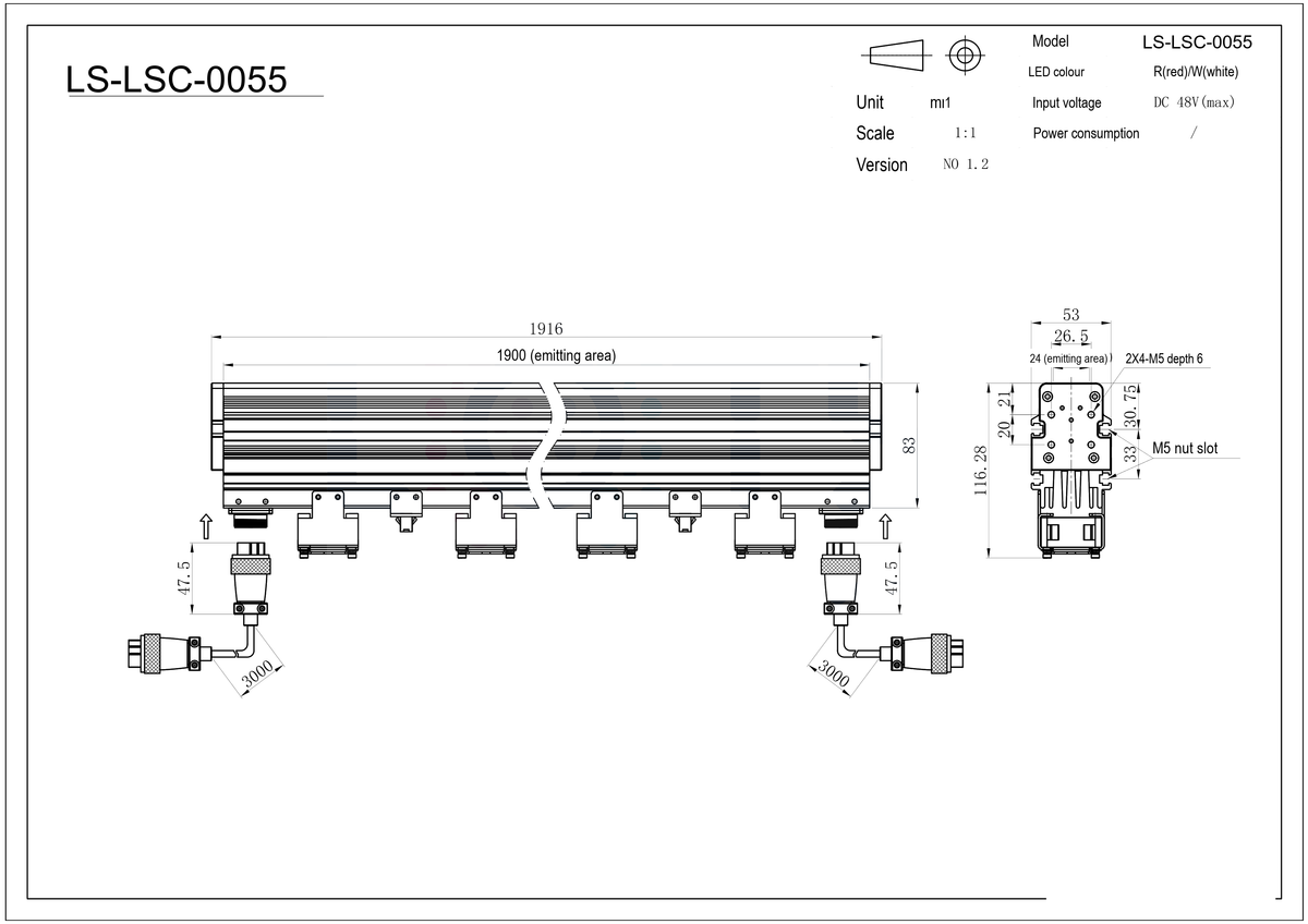 LS-LSC-0055 dimensions (mm)