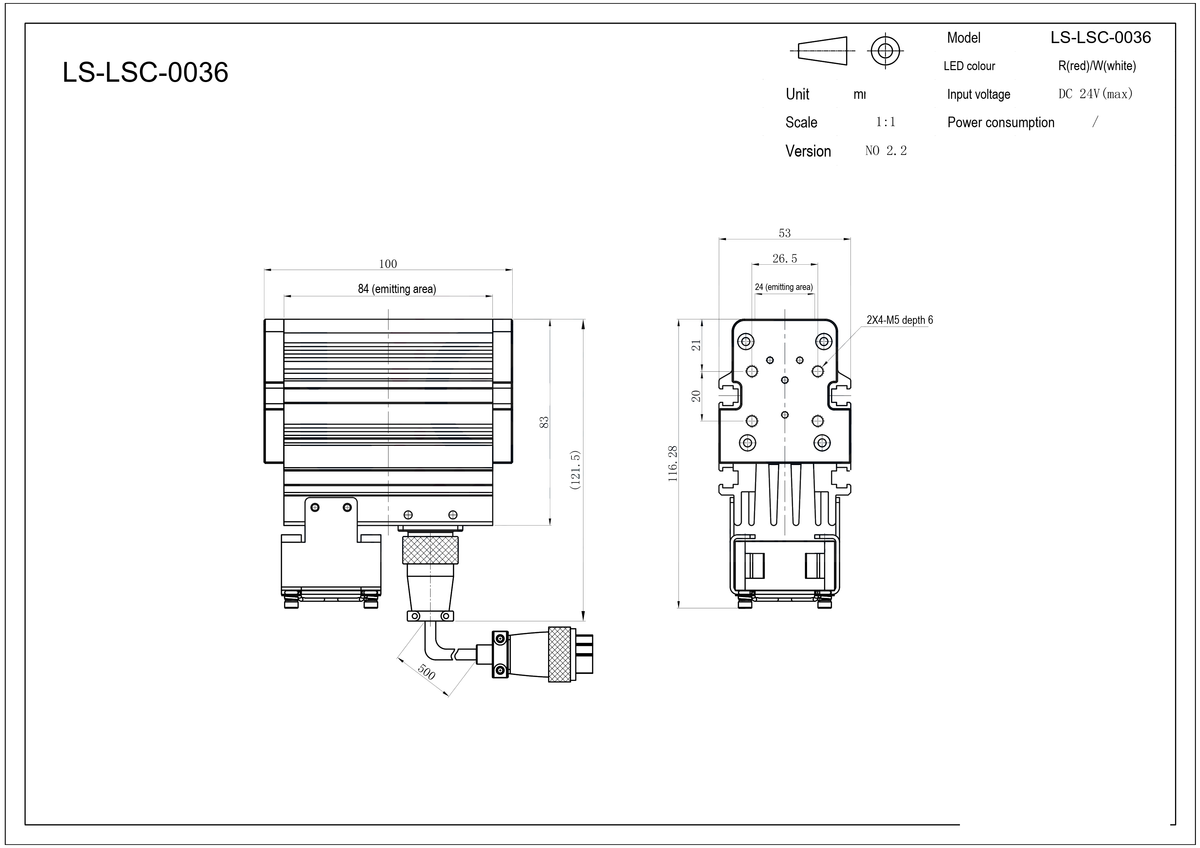LS-LSC-0036 dimensions (mm)