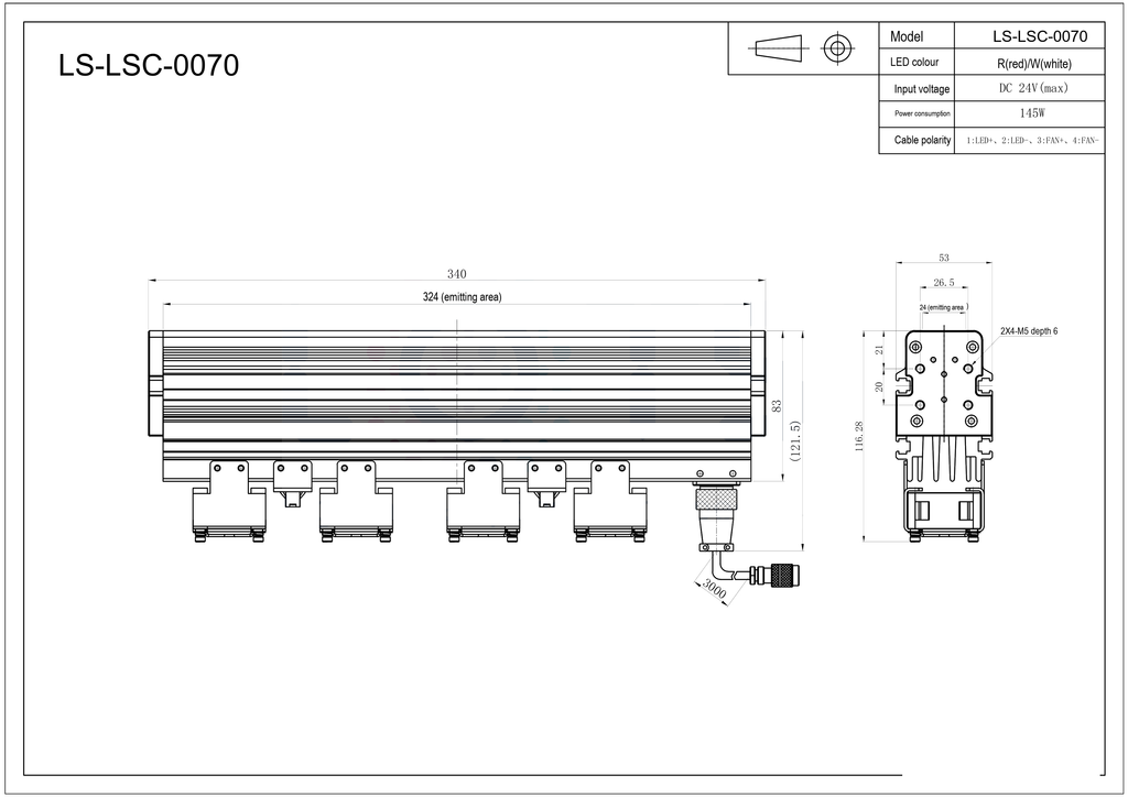 LS-LSC-0070 dimensions (mm)