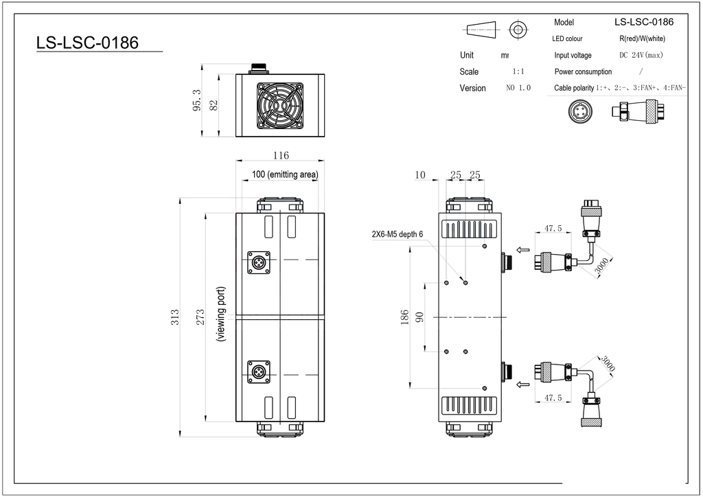 LS-LSC-0186 dimensions (mm)