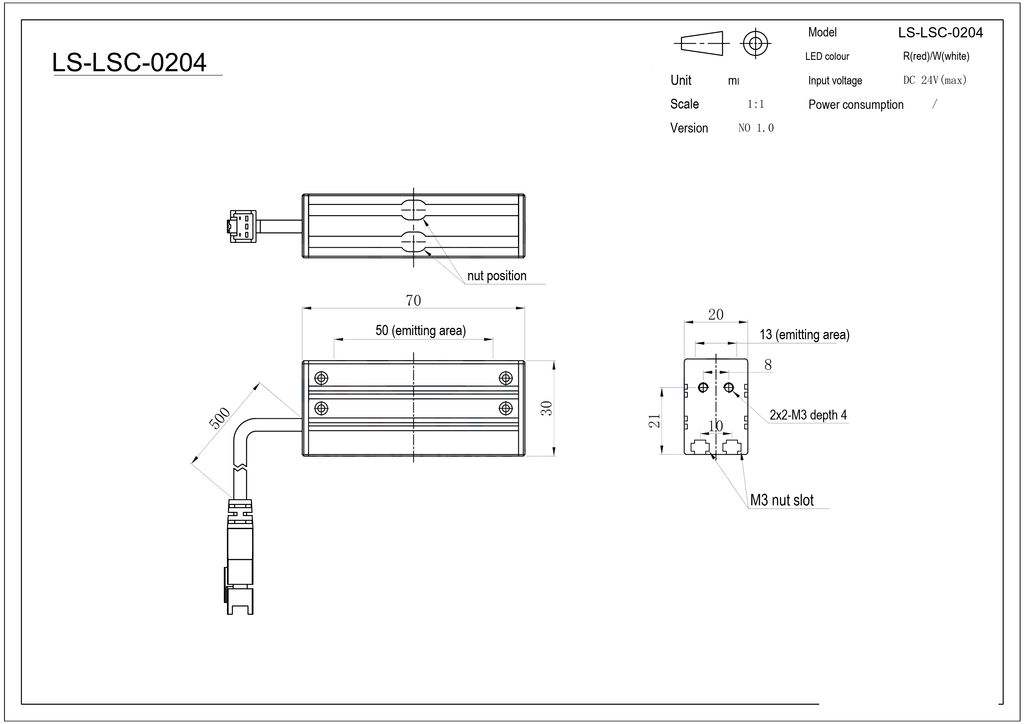 LS-LSC-0204 dimensions (mm)