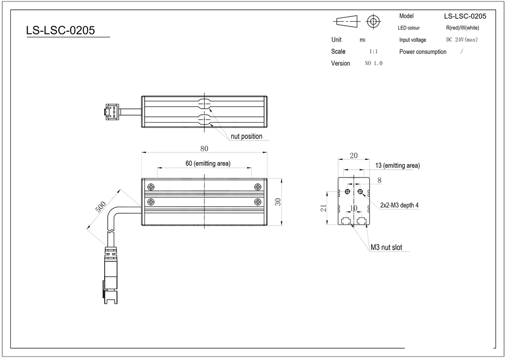 LS-LSC-0205 dimensions (mm)