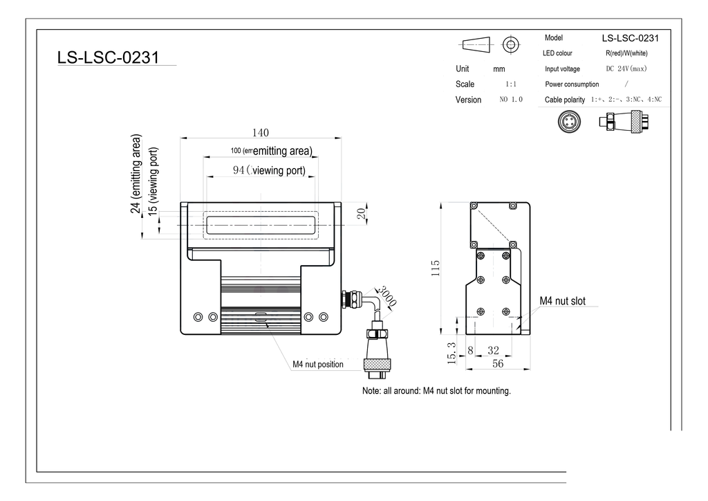 LS-LSC-0231 dimensions (mm)