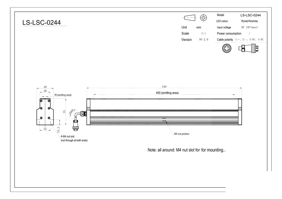 LS-LSC-0244 dimensions (mm)
