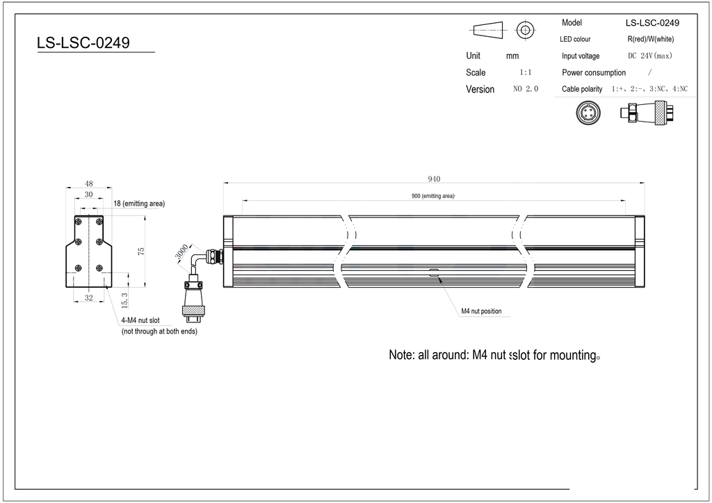 LS-LSC-0249 dimensions (mm)