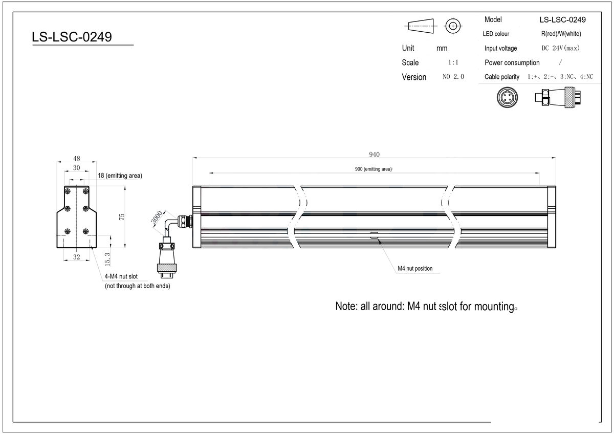 LS-LSC-0249 dimensions (mm)