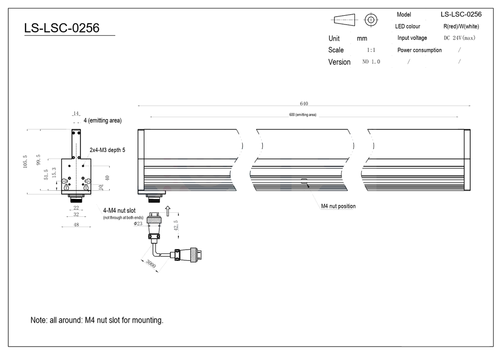 LS-LSC-0256 dimensions (mm)