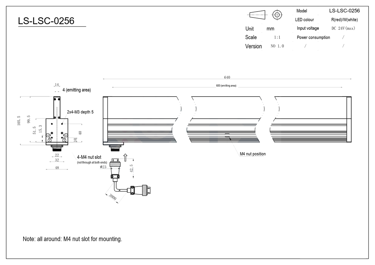LS-LSC-0256 dimensions (mm)