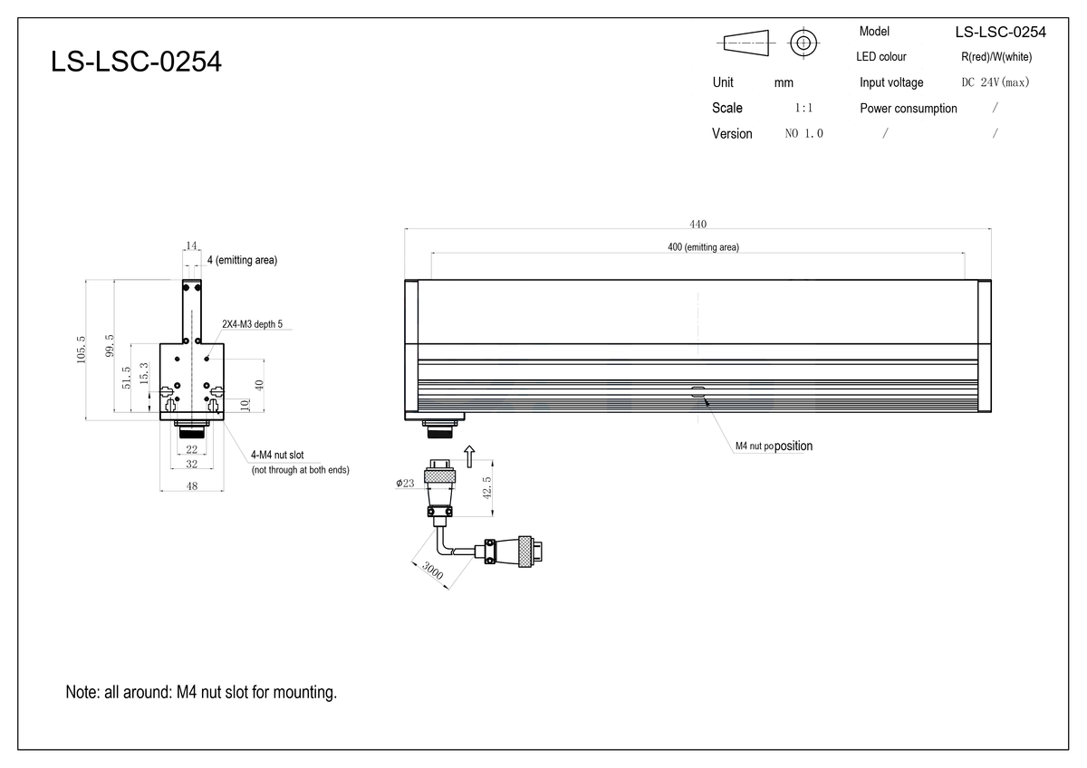 LS-LSC-0254 dimensions (mm)