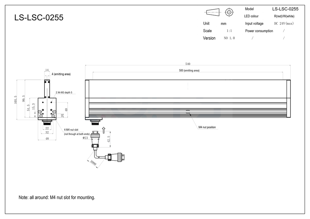 LS-LSC-0255 dimensions (mm)