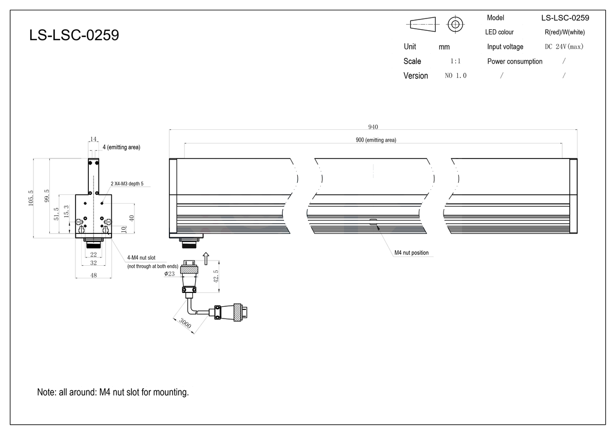 LS-LSC-0259 dimensions (mm)