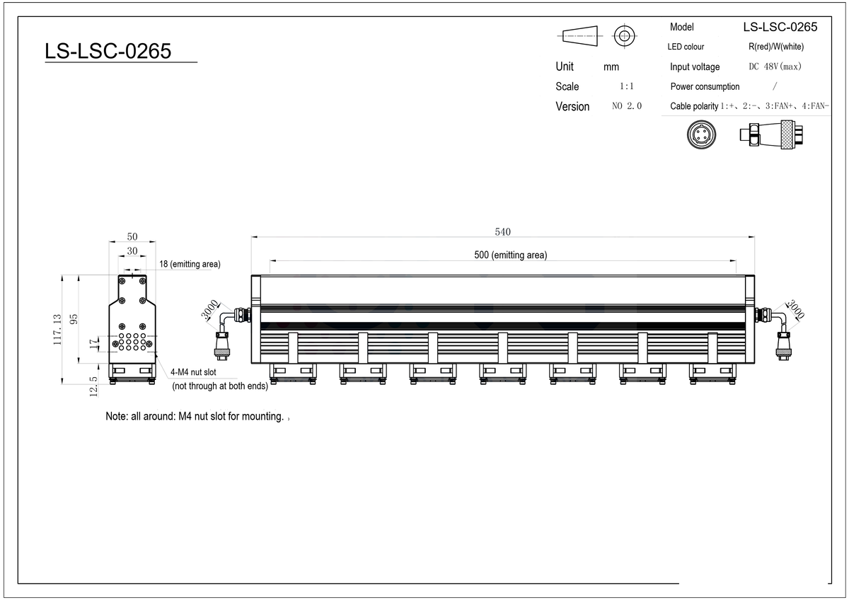 LS-LSC-0265 dimensions (mm)