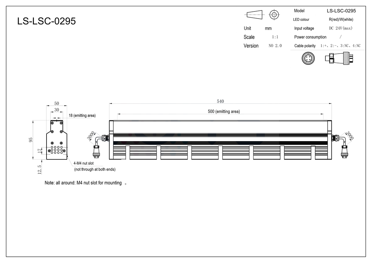 LS-LSC-0295 dimensions (mm)