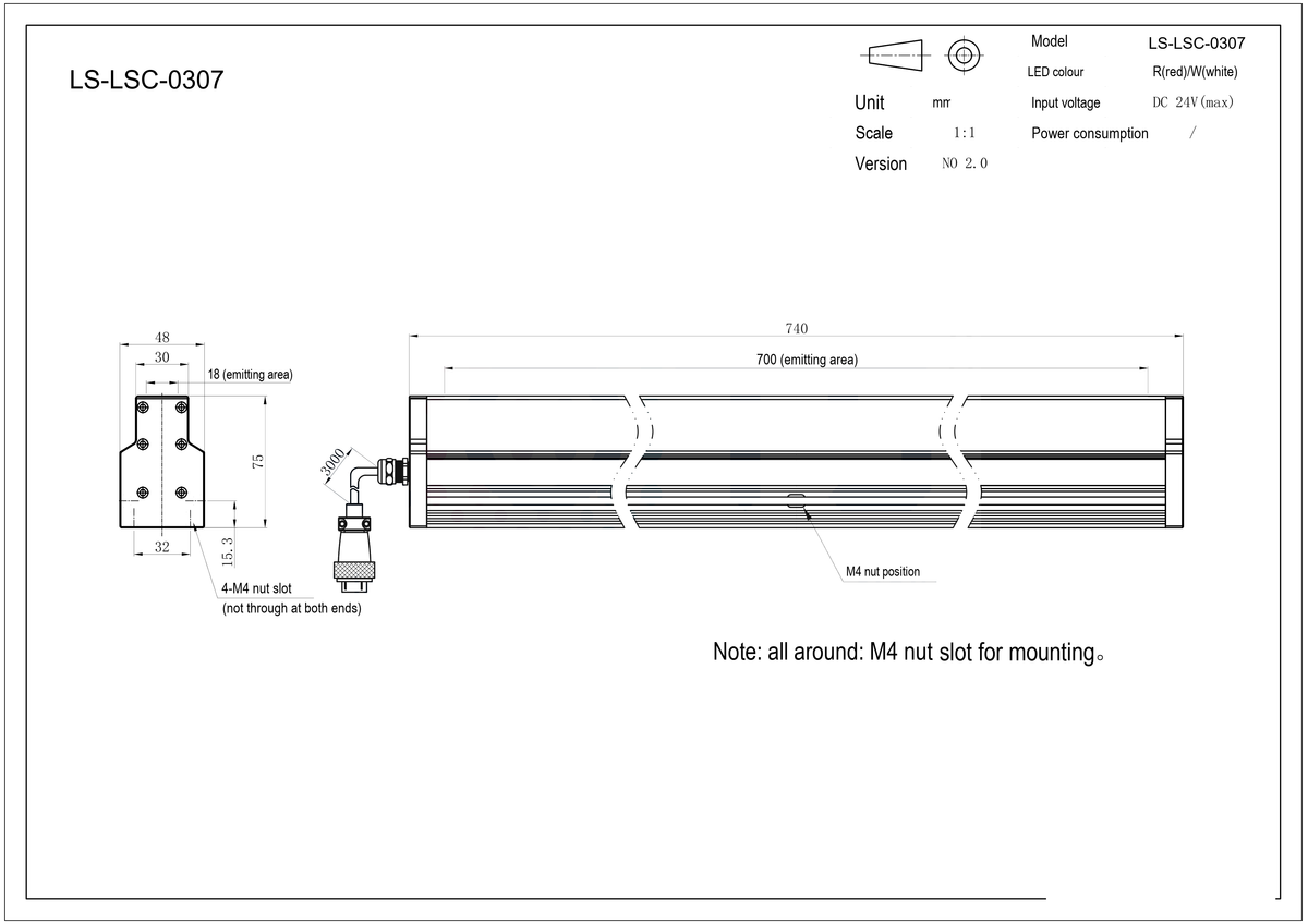 LS-LSC-0307 dimensions (mm)