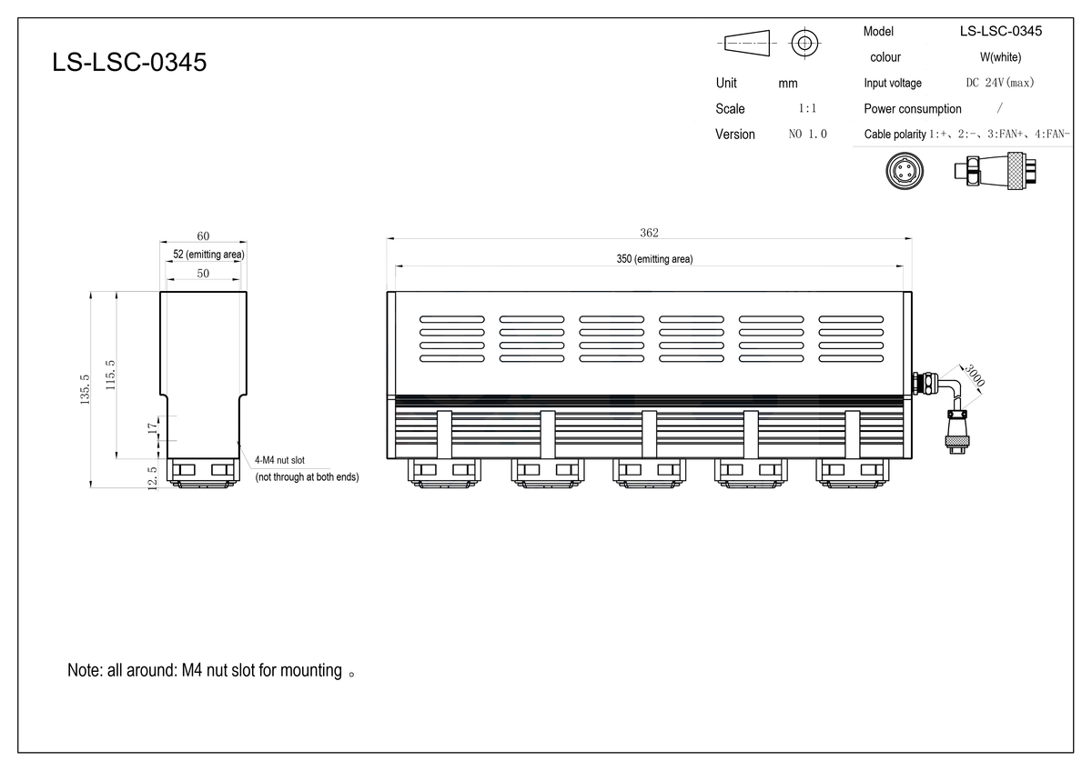 LS-LSC-0345 dimensions (mm)