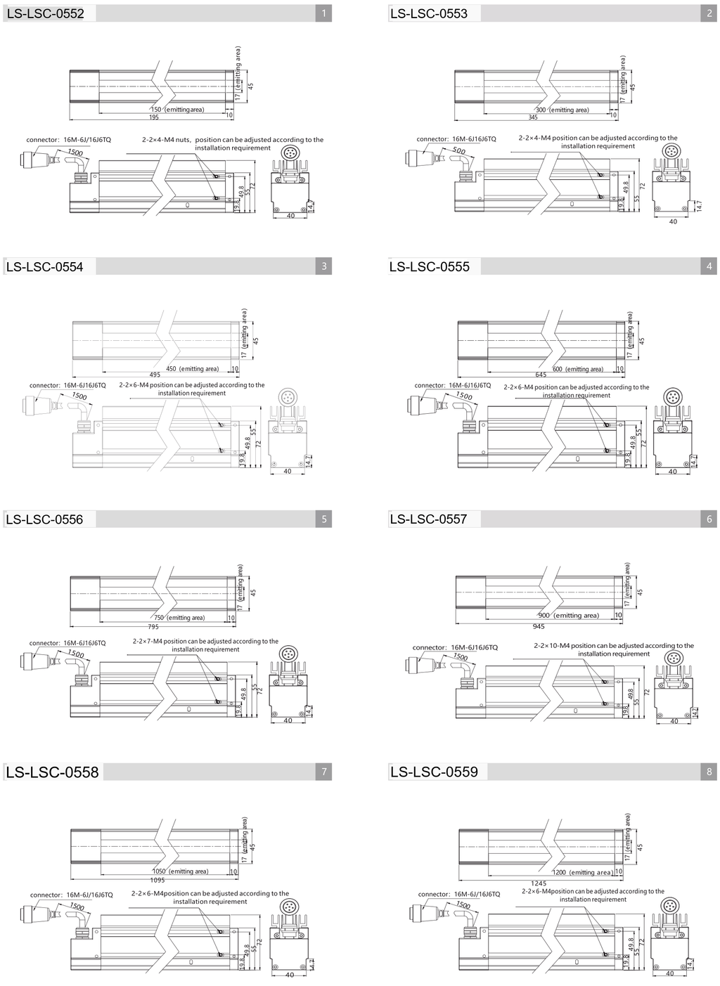 LS-LSC-0552 dimensions (mm)