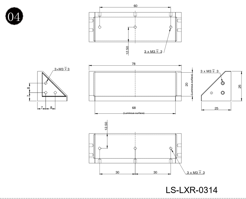LS-LXR-0314 dimensions (mm)