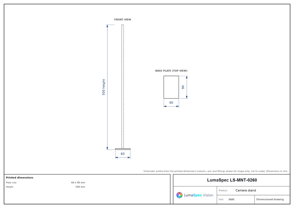 LS-MNT-0260 dimensions (mm)