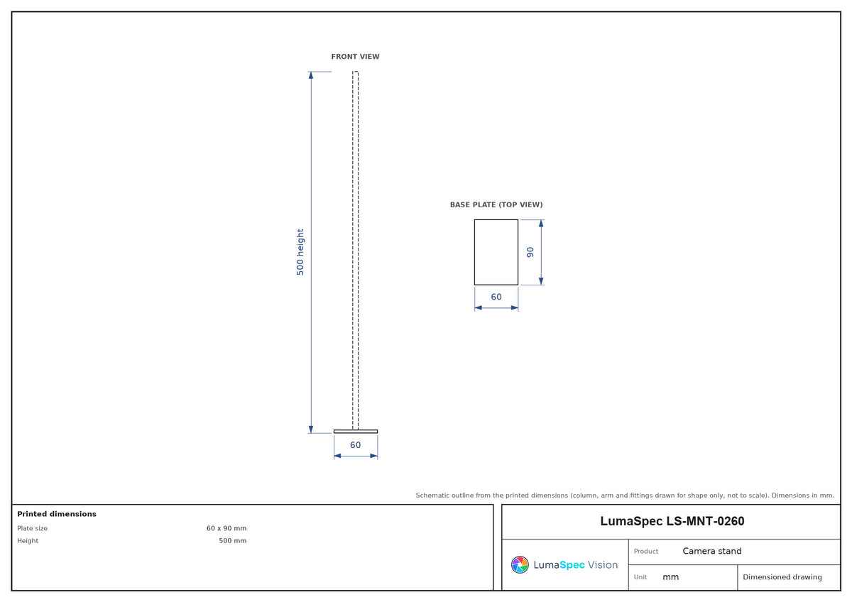 LS-MNT-0260 dimensions (mm)
