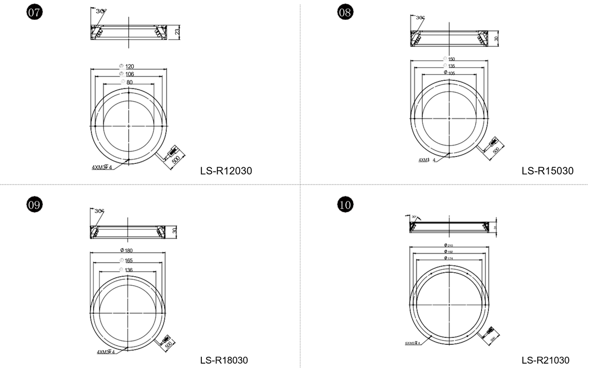 LS-R12030 dimensions (mm)