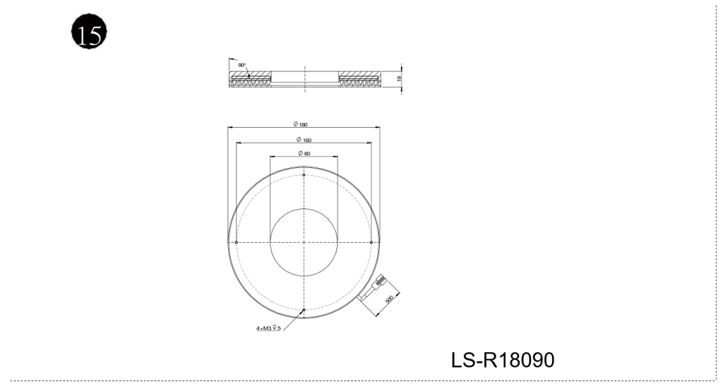 LS-R18090 dimensions (mm)