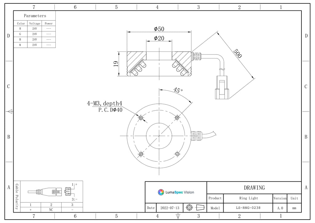 LS-RNG-0238 dimensions (mm)