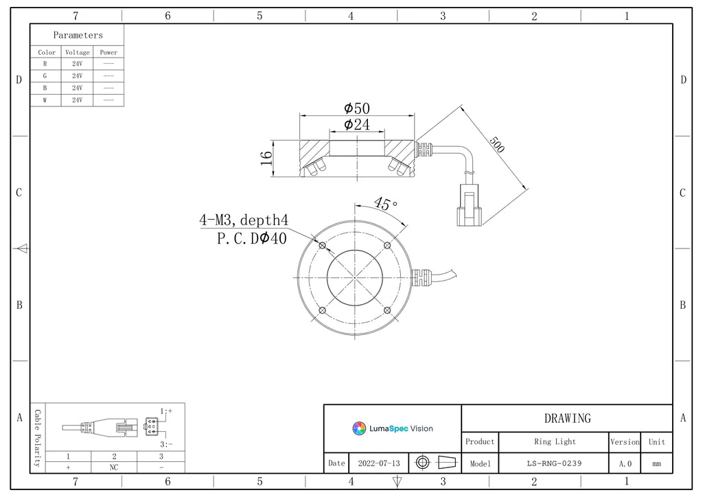 LS-RNG-0239 dimensions (mm)