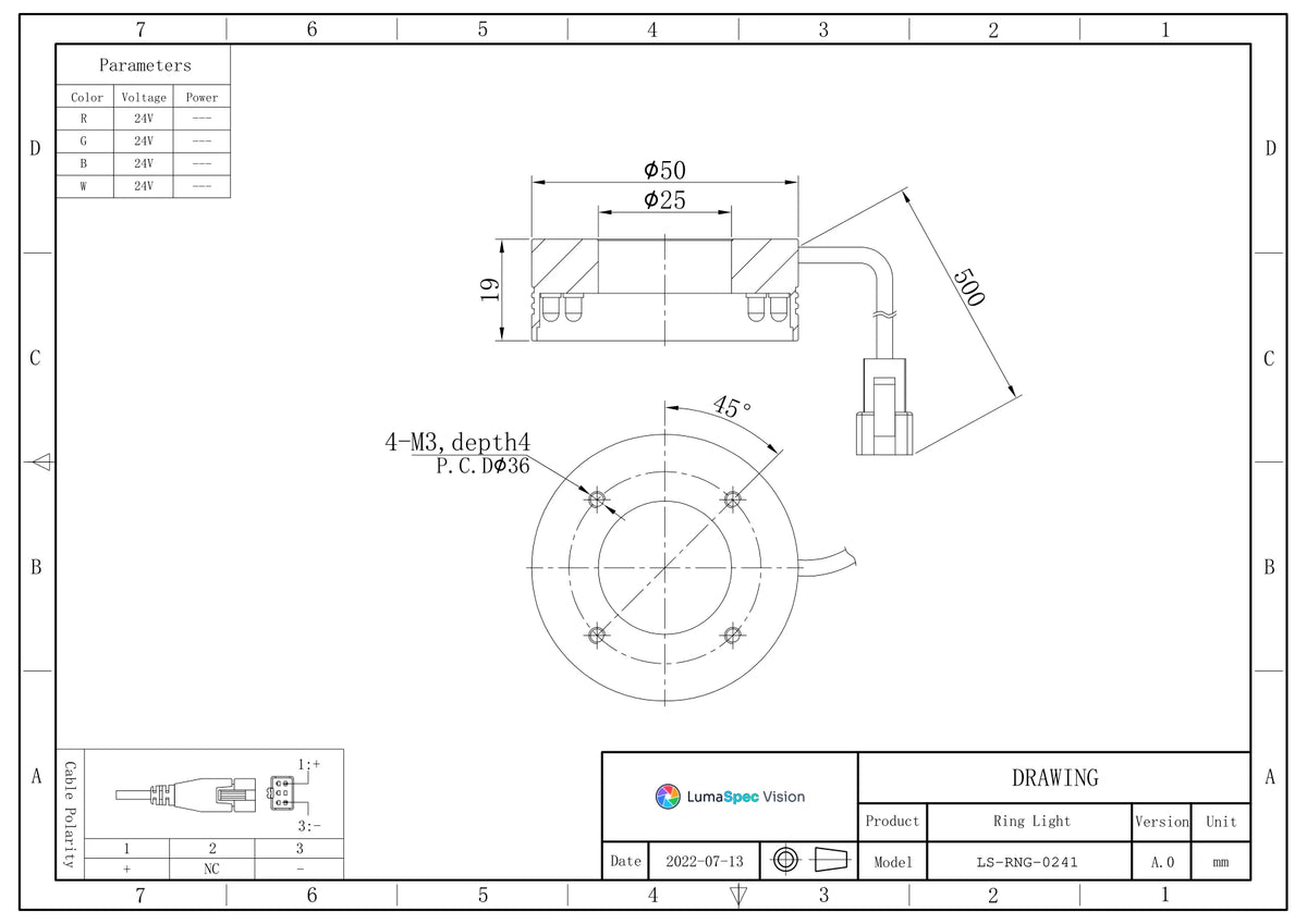 LS-RNG-0241 dimensions (mm)