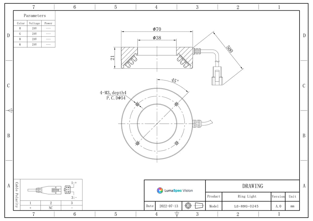 LS-RNG-0245 dimensions (mm)