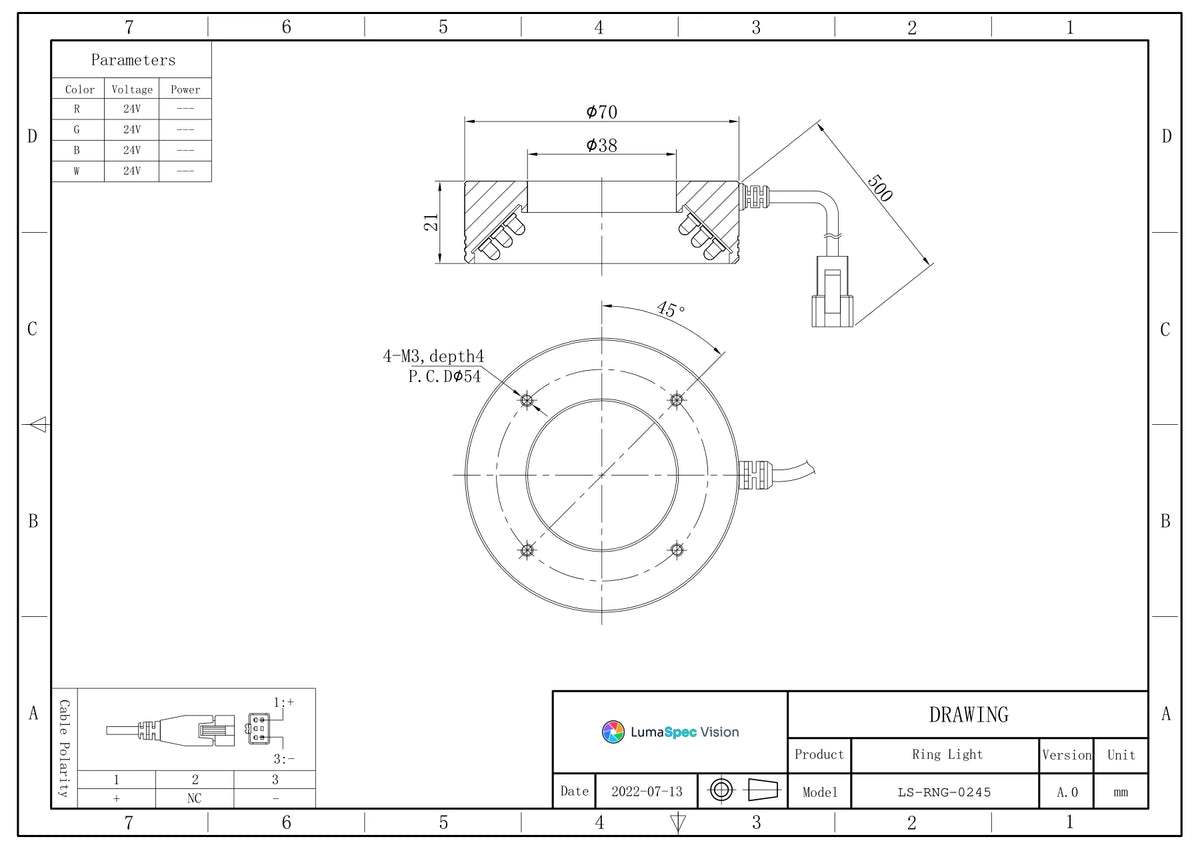 LS-RNG-0245 dimensions (mm)