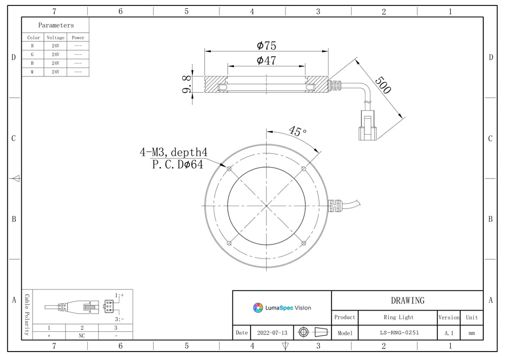 LS-RNG-0251 dimensions (mm)