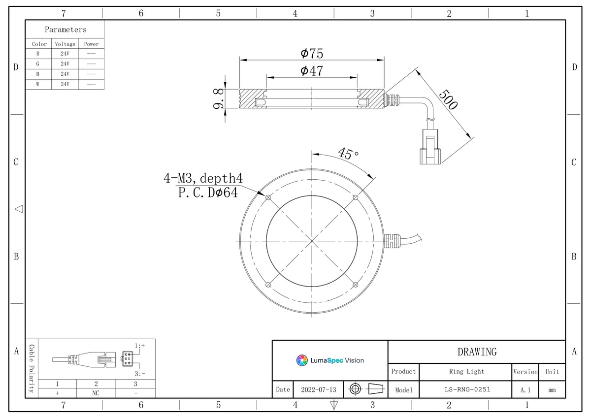 LS-RNG-0251 dimensions (mm)