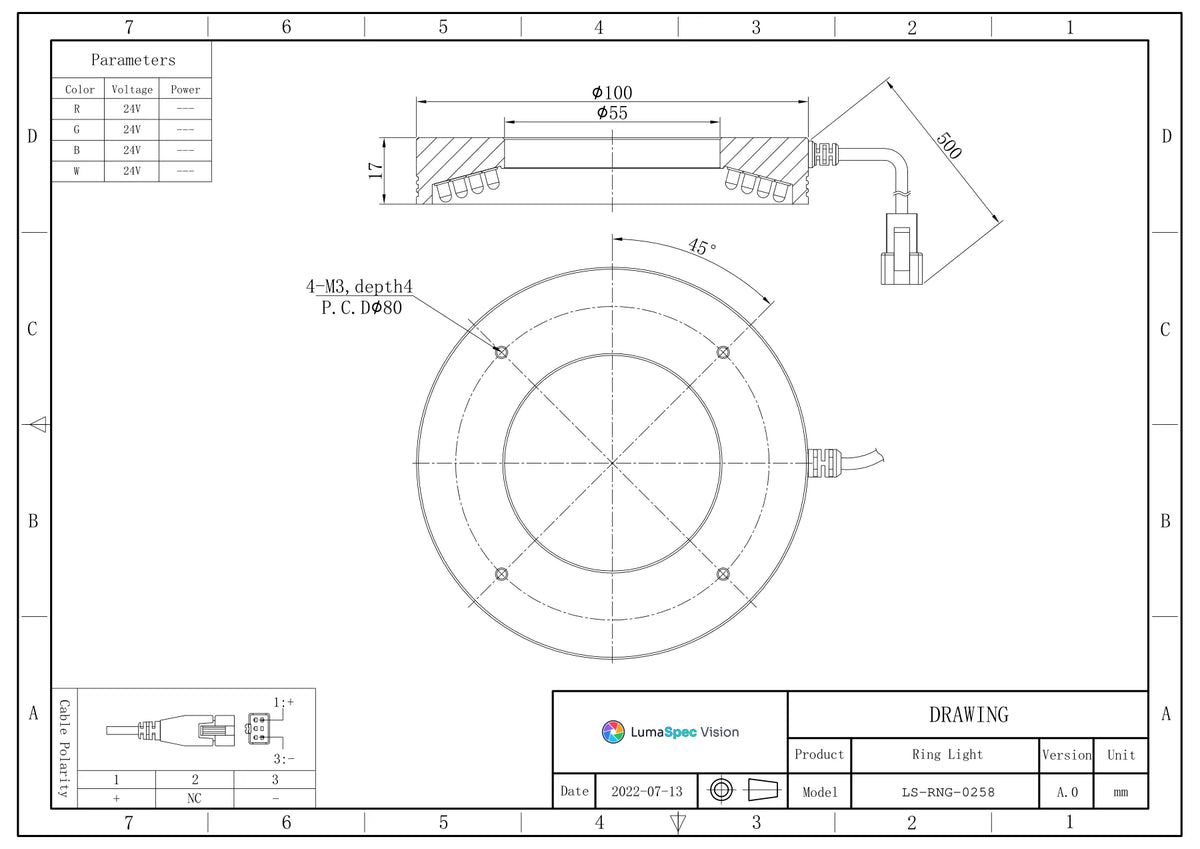 LS-RNG-0258 dimensions (mm)