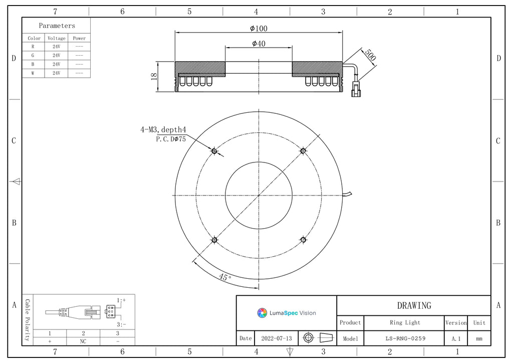 LS-RNG-0259 dimensions (mm)