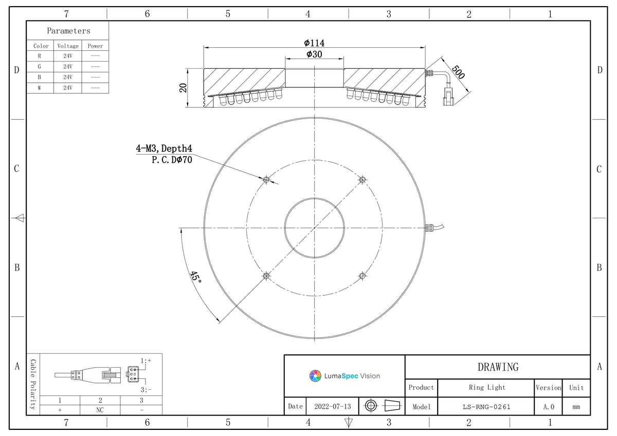 LS-RNG-0261 dimensions (mm)