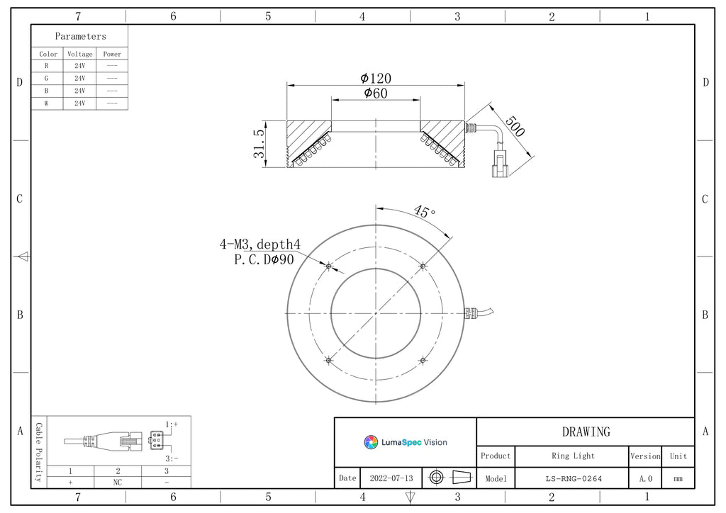 LS-RNG-0264 dimensions (mm)