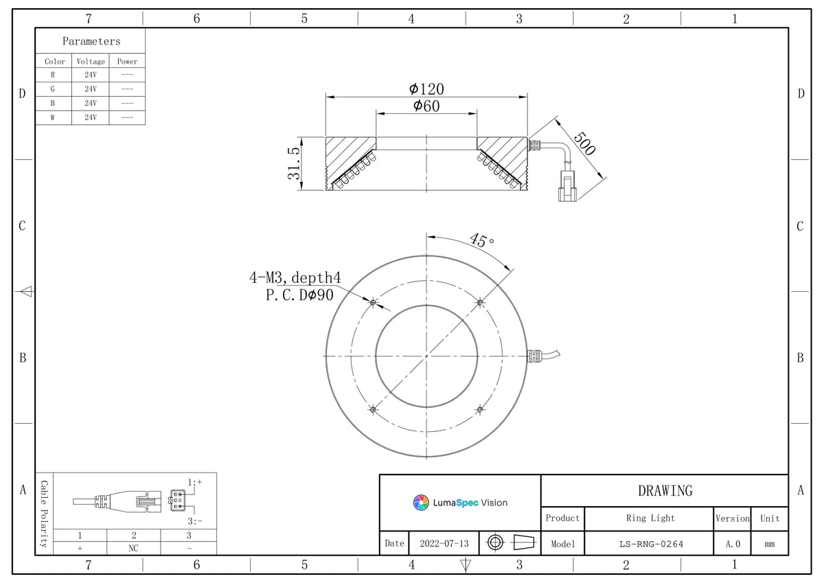 LS-RNG-0264 dimensions (mm)