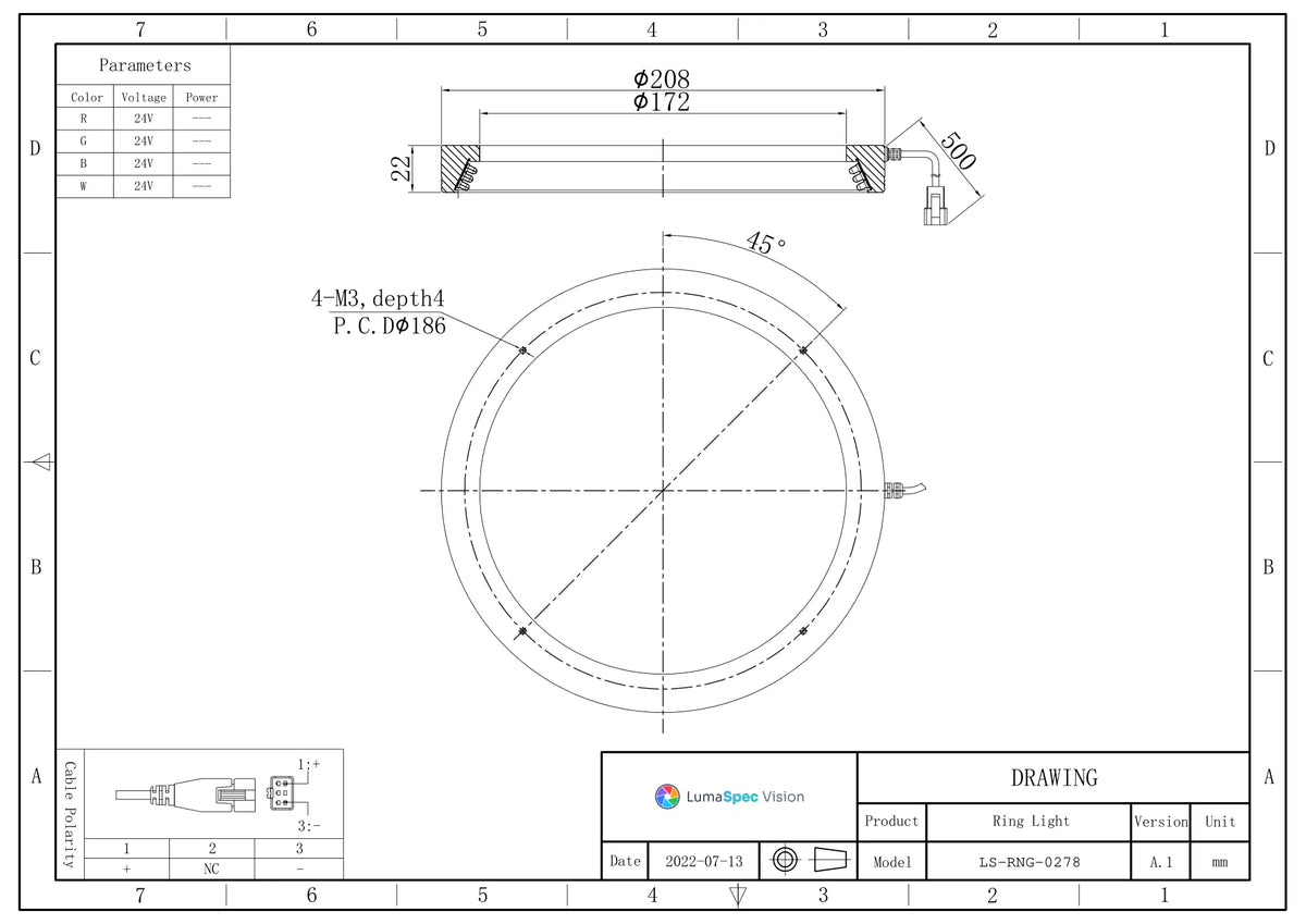 LS-RNG-0278 dimensions (mm)