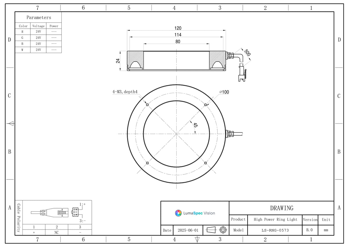 LS-RNG-0573 dimensions (mm)