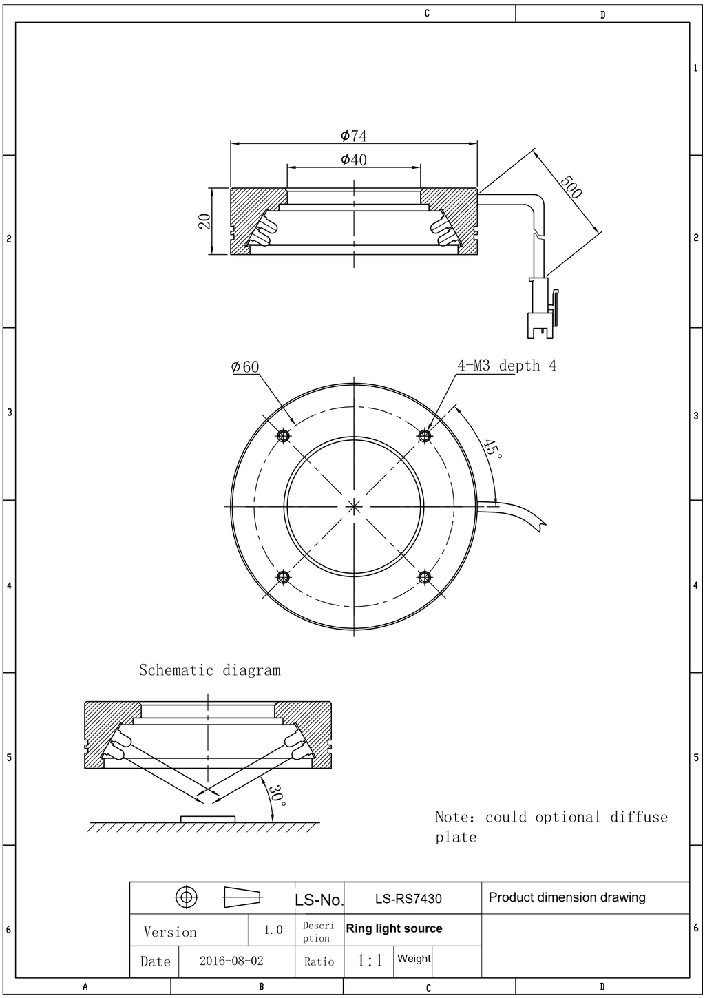 LS-RNG-0342 dimensions (mm)