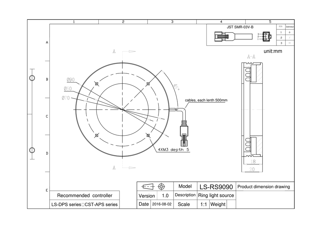 LS-RNG-0345 dimensions (mm)