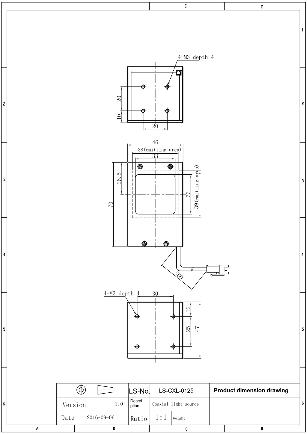 LS-CXL-0254 dimensions (mm)