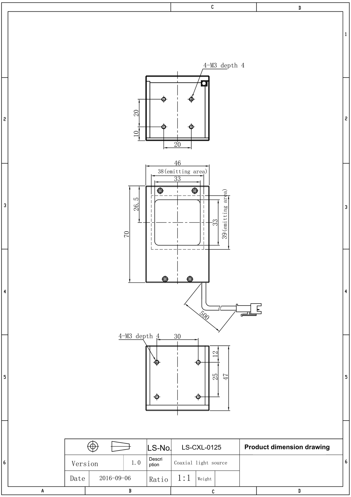 LS-CXL-0254 dimensions (mm)