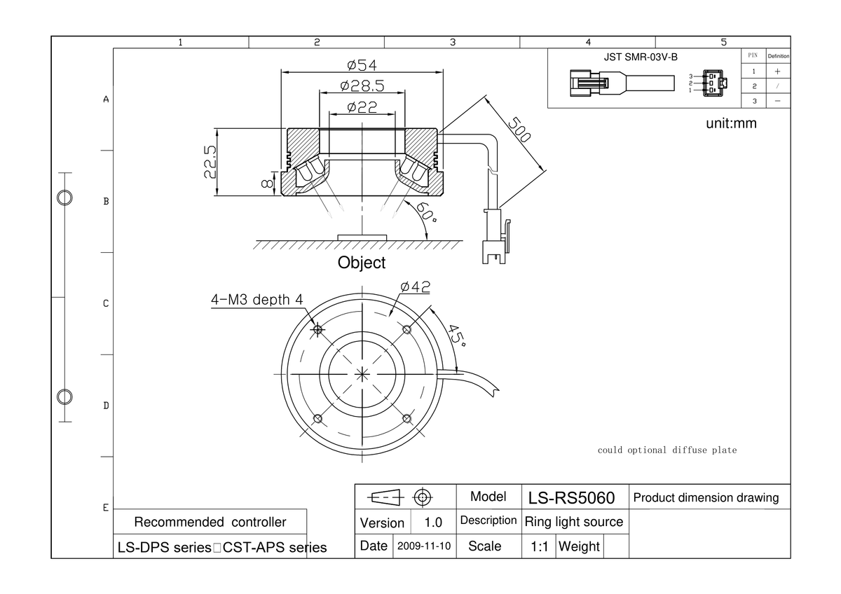 LS-RNG-0883 dimensions (mm)