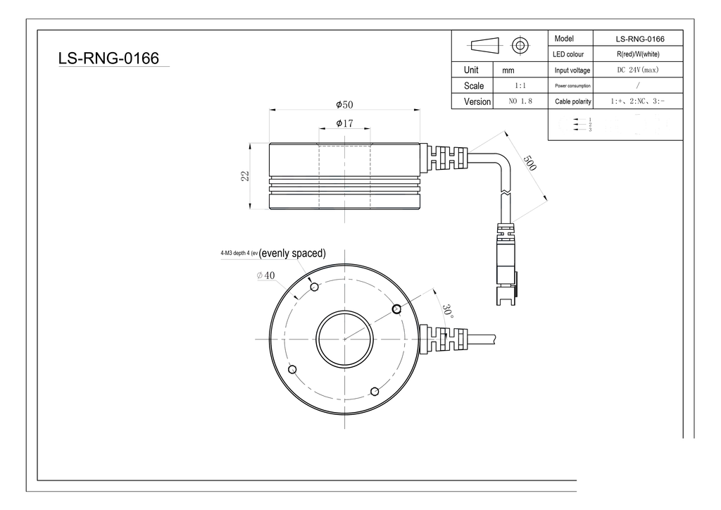 LS-RNG-0166 dimensions (mm)