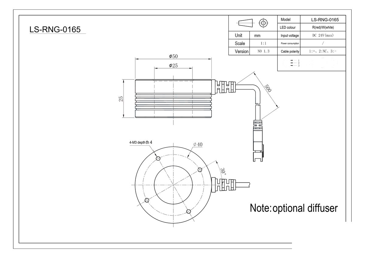 LS-RNG-0165 dimensions (mm)